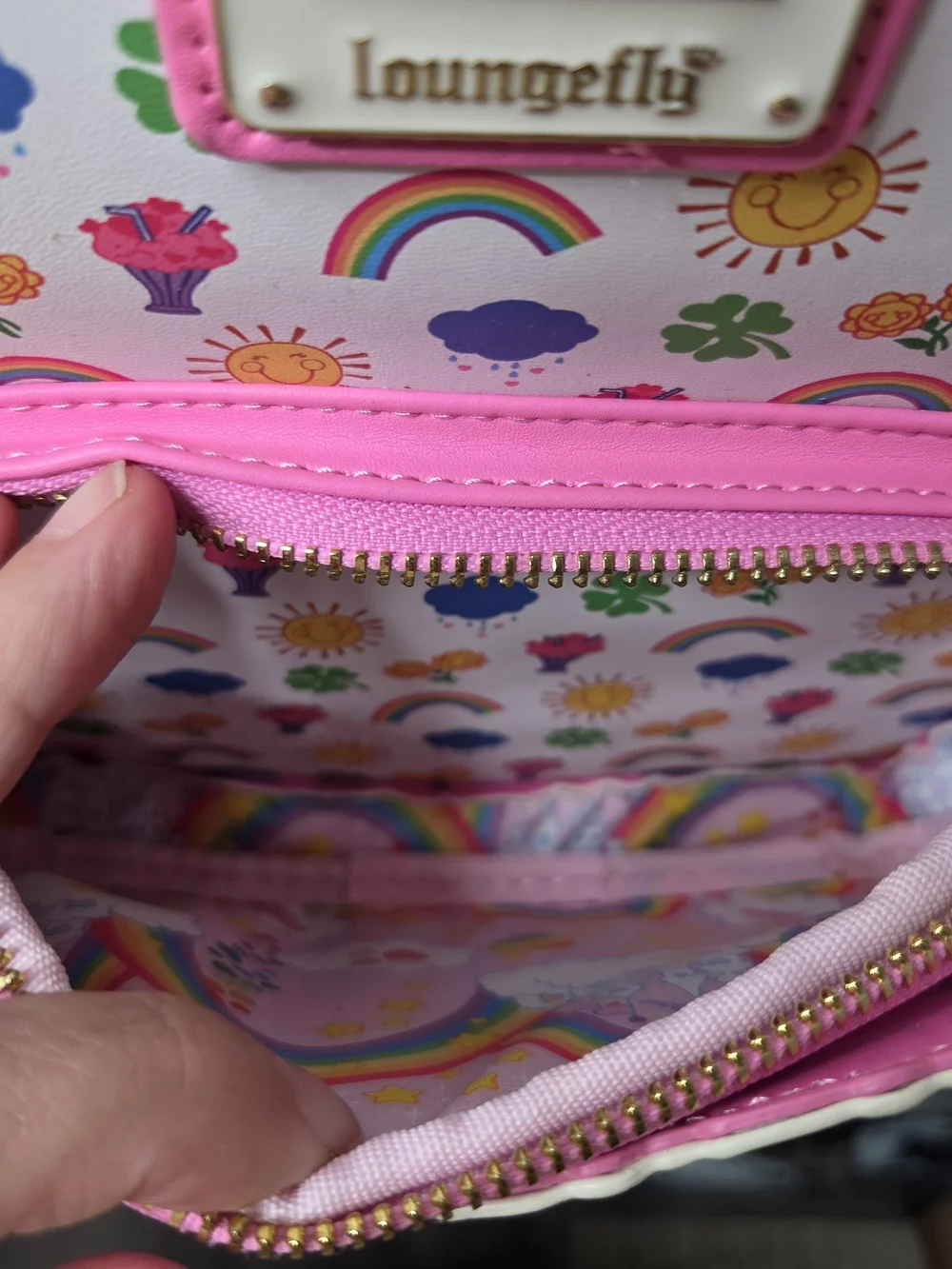 Loungefly Care Bears Stare Rainbow White & Pink Mini Backpack